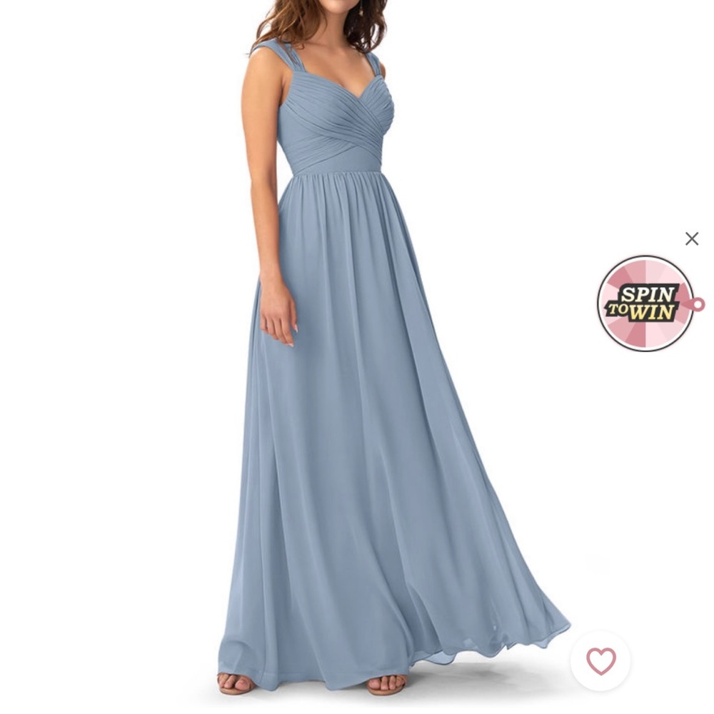 AZAZIE RAINE DUSTY BLUE BRIDESMAID DRESS